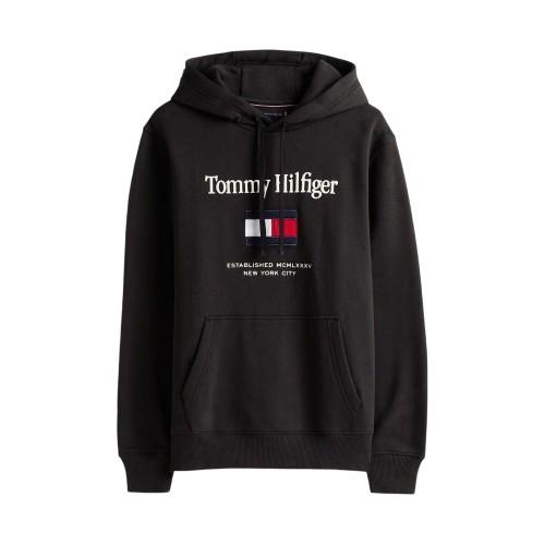 Tommy Hilfiger Mens Embroidered Relaxed Fit Pullover Hoodie