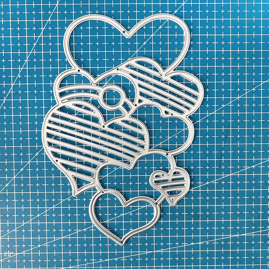 Love Heart Groups Metal Cutting Dies DIY Scrapbooking Embossing Paper Photo Album Crafts Templates Mould Stencils