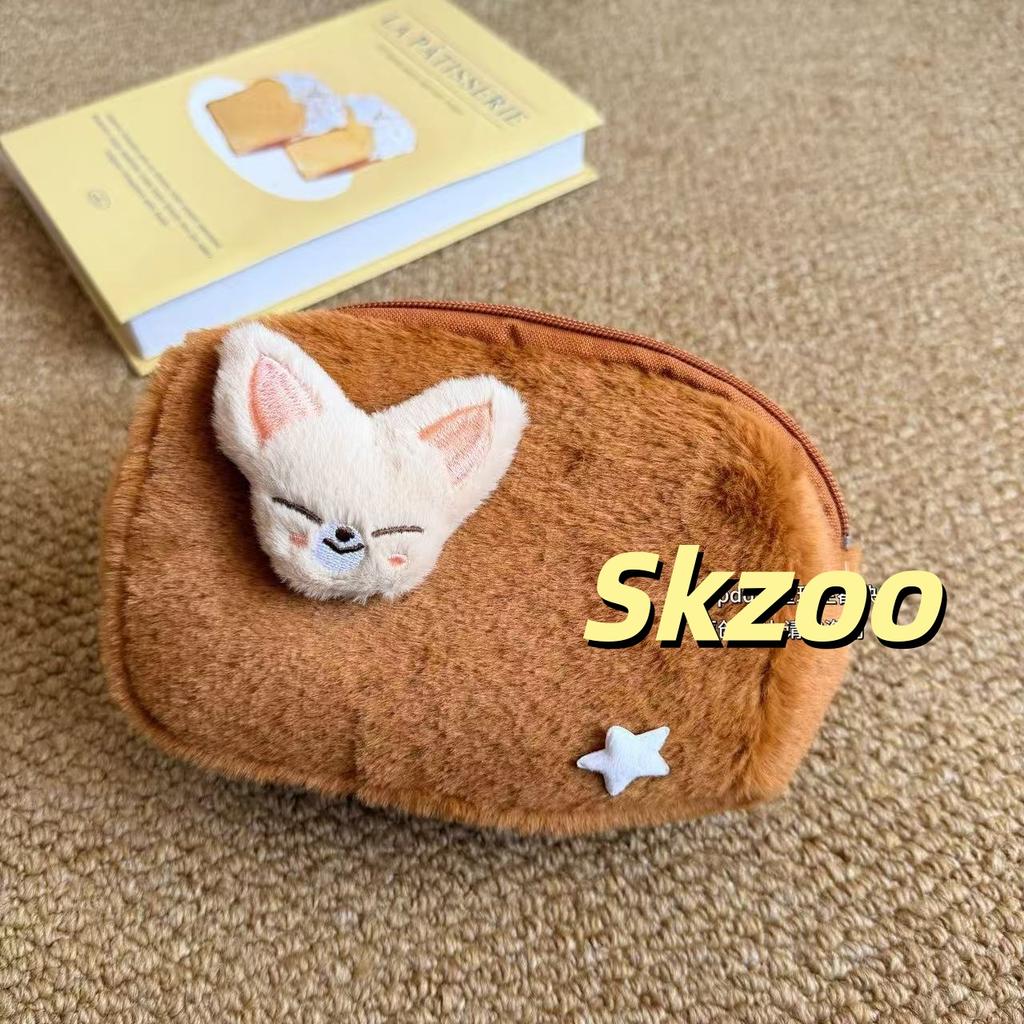 Kpop Stray Kids Skzoo Plush Makeup Bag Large Capacity Portable Storage Pouch Pen Case Idol Peripheral