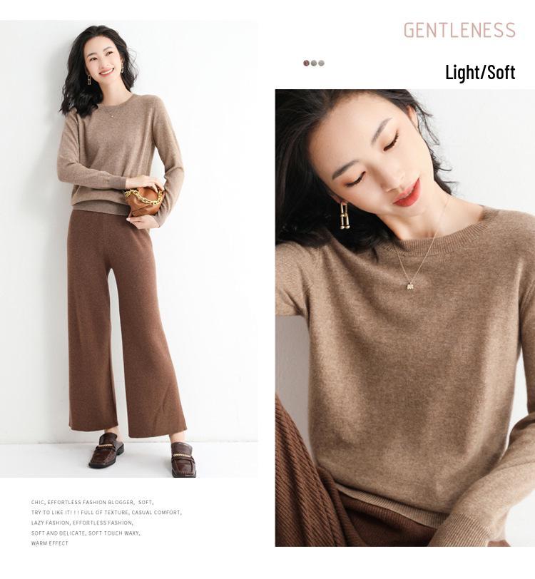 2025 Autumn/Winter Women's Plus Size Korean Style Loose Knit Sweater, Versatile Round Neck Base Layer.