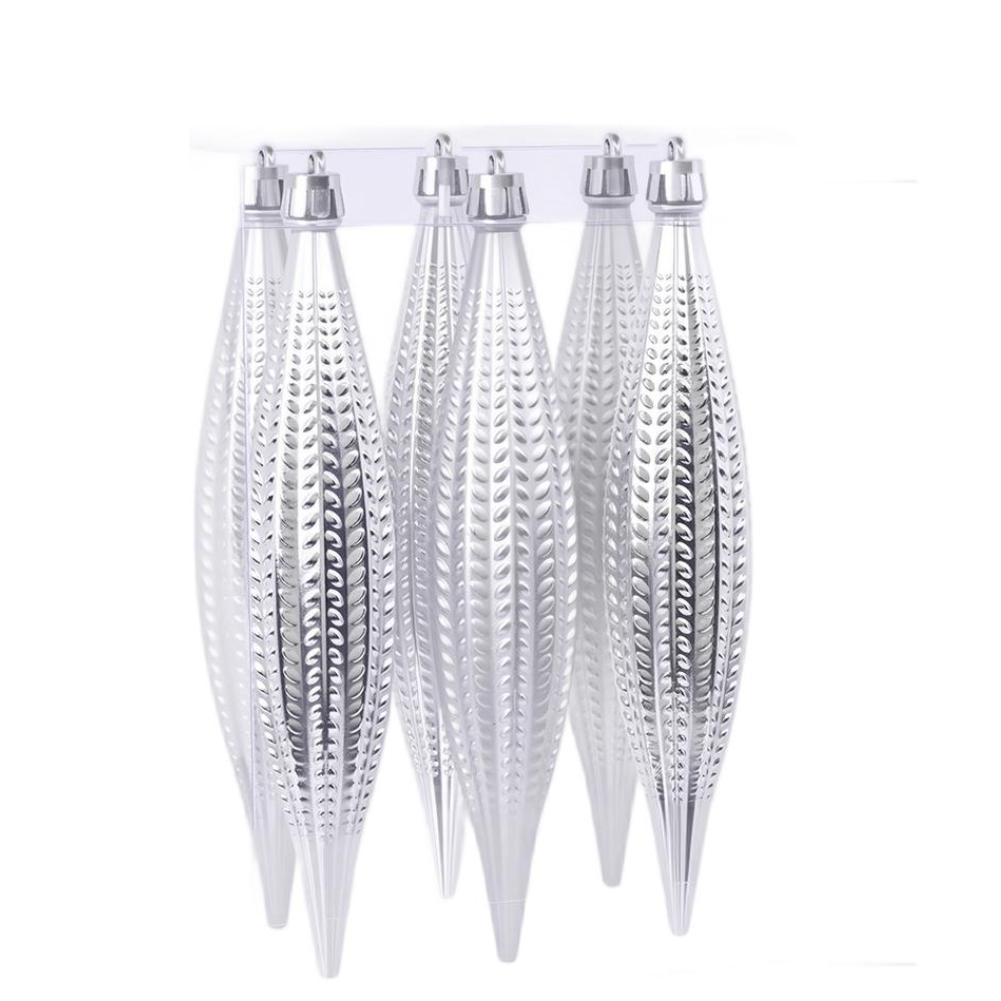 

For Festive Decor 16cm Holiday Decoration Colored Christmas Bauble Christmas Tree Decor Irregular Shape Ornament срібний