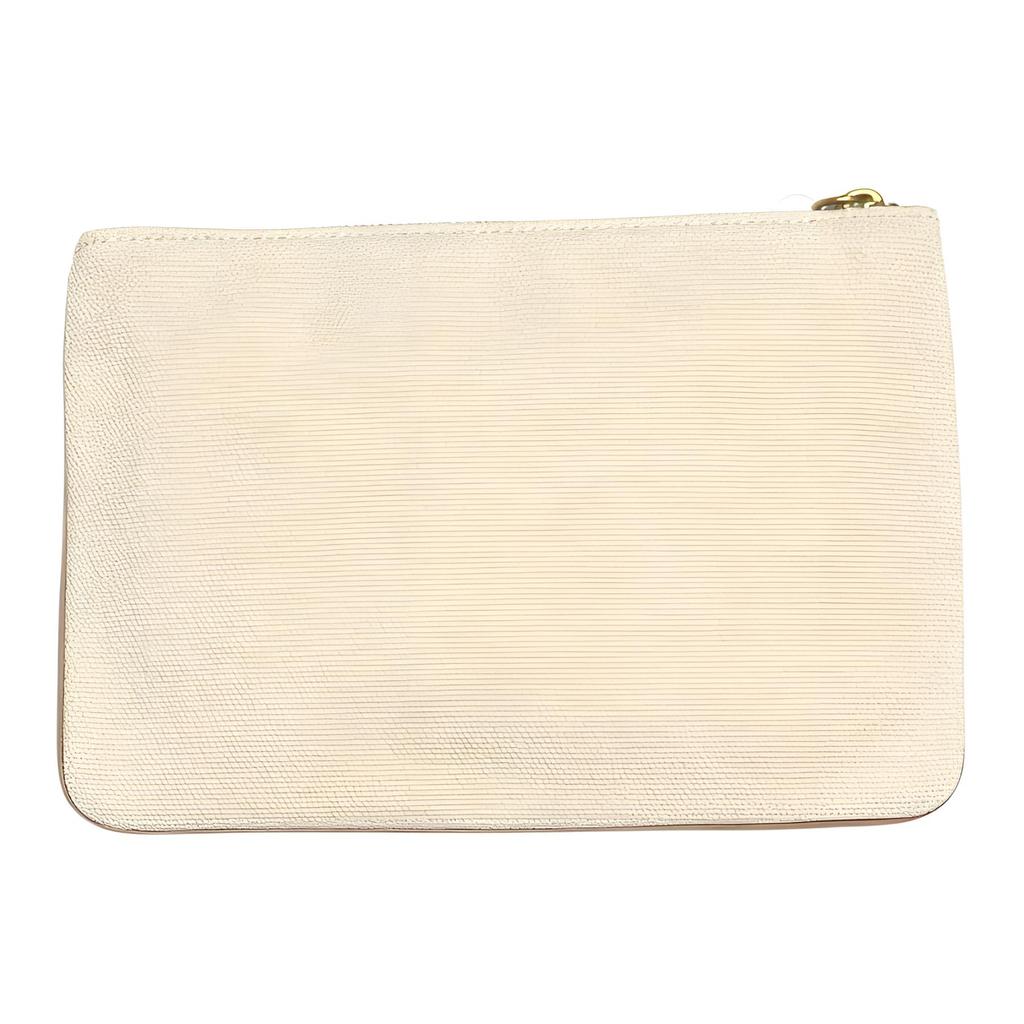 Coach X Beijing Collaboration Letter Print Color Block Design Fabric Clutch Women Clutch Beige Brown CAF46-B4NP
