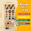 Montessori Busy Board Wooden with 8 LED Light Switches Sensory Toys Travel Toys for Babies and Toddlers Ages Toddler/Baby 1+