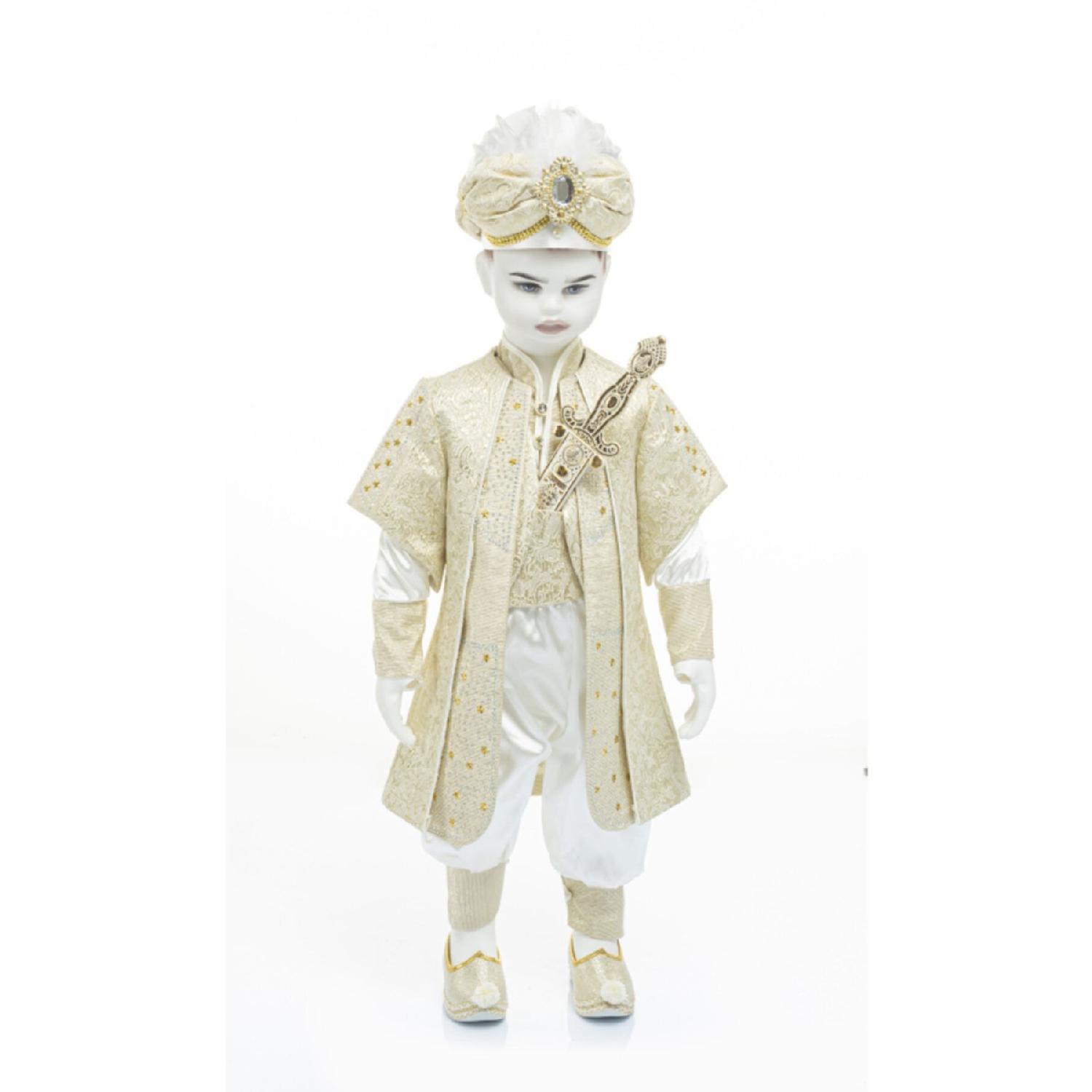 

Baby Baby Beige Caftan Prince Circumcision Outfit 3-6 AY вершковий