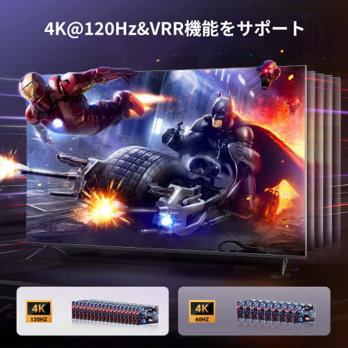 UGREEN HDMI-växlare 3 ingångar 1 utgång 8K@60Hz/4K@120Hz HDMI-väljare HDMI-växlare med fjärrkontroll 48Gbps HDMI2.1 HDCP 2.3 [Kompatibel med PS3/P