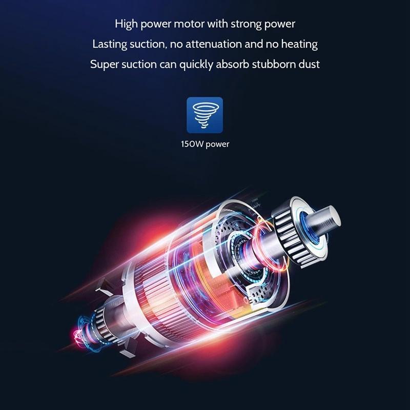 150 W multifunktionaler kabelloser Auto-Staubsauger, leistungsstarker Handstaubsauger, Heim- und Auto-Dual-Use-Mini