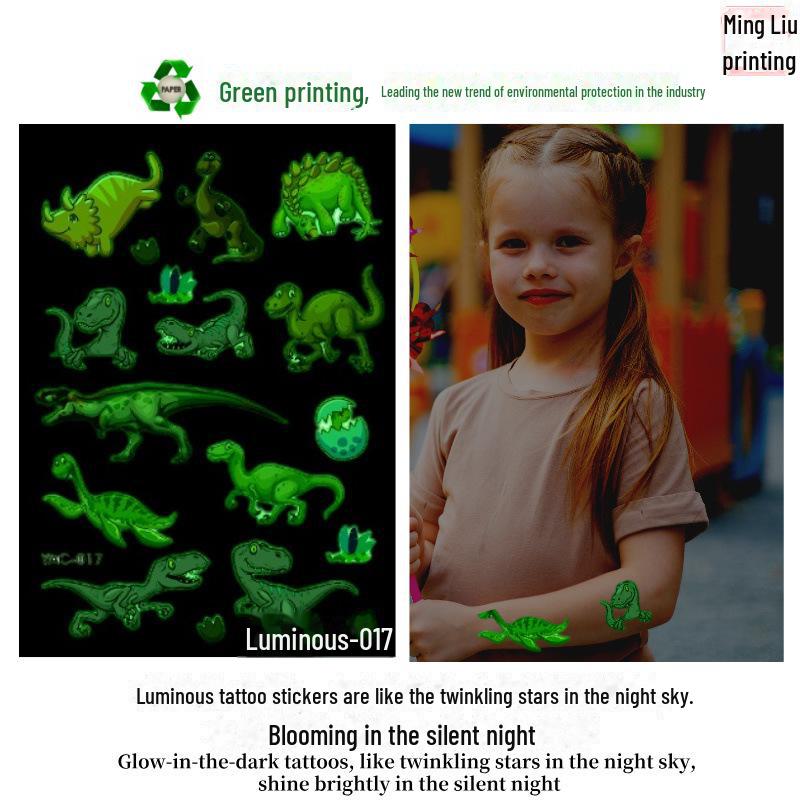 Children's Halloween Pumpkin Glow-in-the-Dark Cartoon Temporary Tattoo Stickers