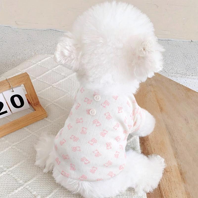 Dog Shirt Bear Print Autumn Sweater Fashion Cute Soft Warm Pet Clothes for Small Dogs Cats Puppies Knit Top