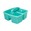 Plastic Desktop Organizer Caddy with Handle Craft Supplies Hobby Storage Multi Compartment Portable Clean Up Solution 6-Pack