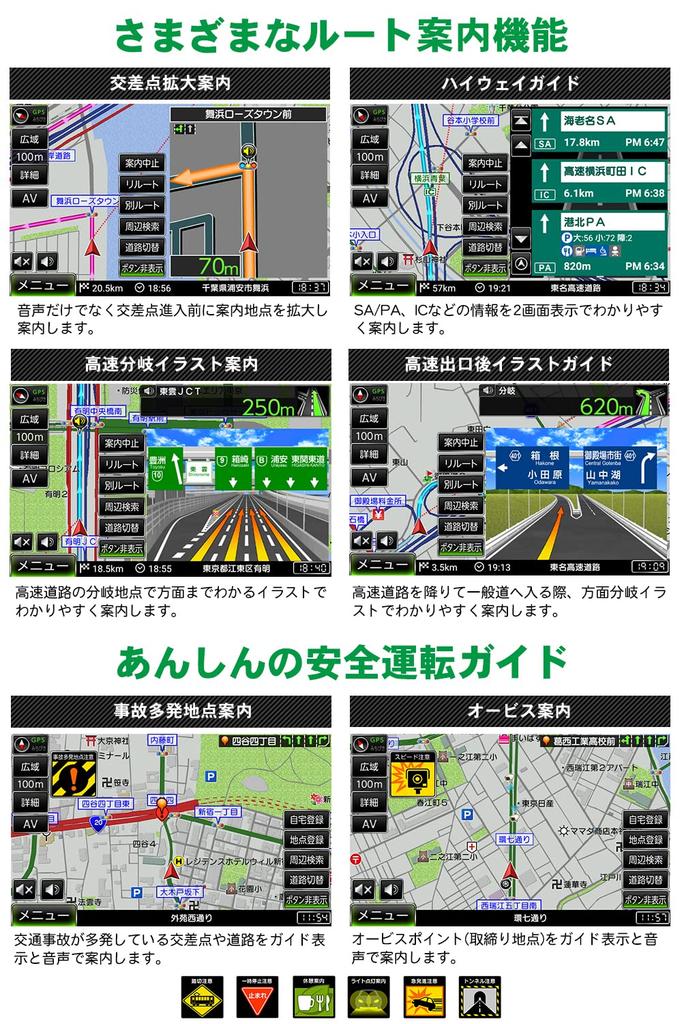 DreamMaker Přenosná navigace 2023 Zenrin Pivot Couvací kamera Rurubu Full-Seg systém, 9palcový, Mapy, Funkce, Michibiki, Kompatibilní, Data, 12V/24V