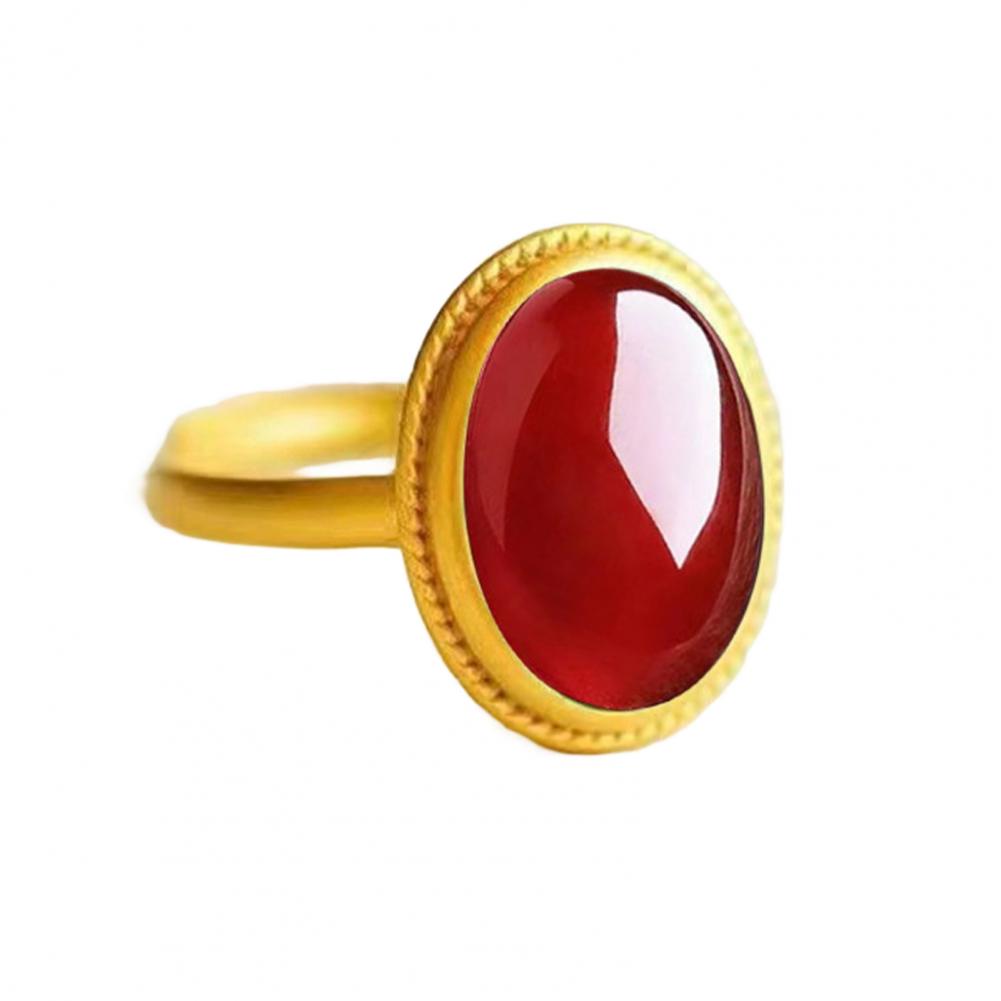 Zarif Değerli Taş Takı Etnik Tarz Doğal Taş Yüzük Oval Değerli Taşlı Kadın Yıl Dönümü Doğum Günü Düğün Hediyesi