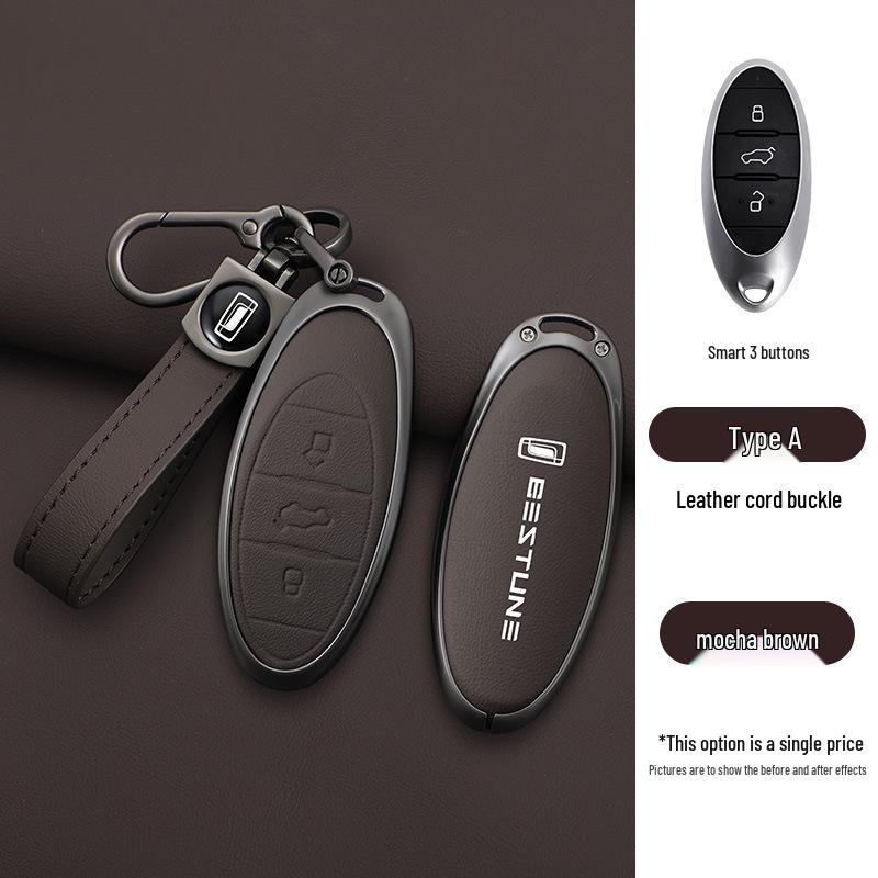 FAW Bestune T77/T99/B70 Car Key Case with Buckle, Full Wrap Shell for T55/T33, Unisex Design