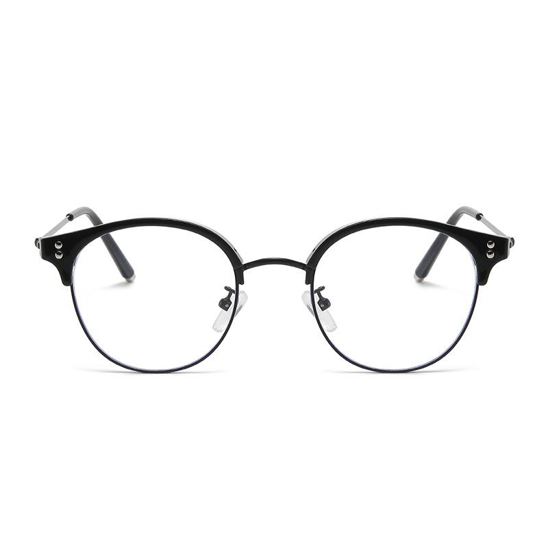 9381 Metal Frame Anti-Blue Glasses Eyebrow Frame Round Frame Glasses Literary Xiaoqing Can Be Matched With Myopia