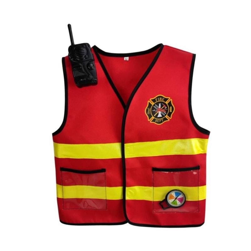Firefighter Costume Toy Accessories Firefighter Role Play Dress-Up Set for Kids