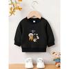 European Size Unique and Innovative Printed Pattern, Comfortable and Simple Spring and Autumn Baby Thin Versatile Round Neck Hoodie for Baby Unisex