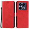 For Infinix Note 40 5G Case Love Heart Imprinted Leather Phone Cover Folding Stand