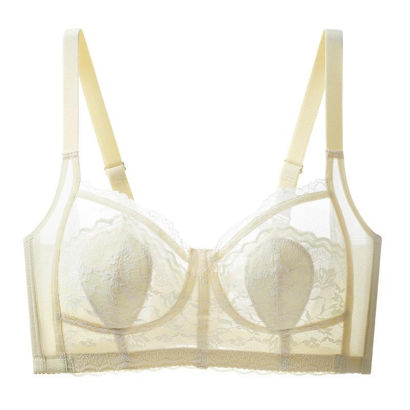 

Женское нижнее белье больших размеров, плотно облегающий бюстгальтер, тонкий конический бюстгальтер против провисания без косточек, пуш-ап 44/100D бежевый