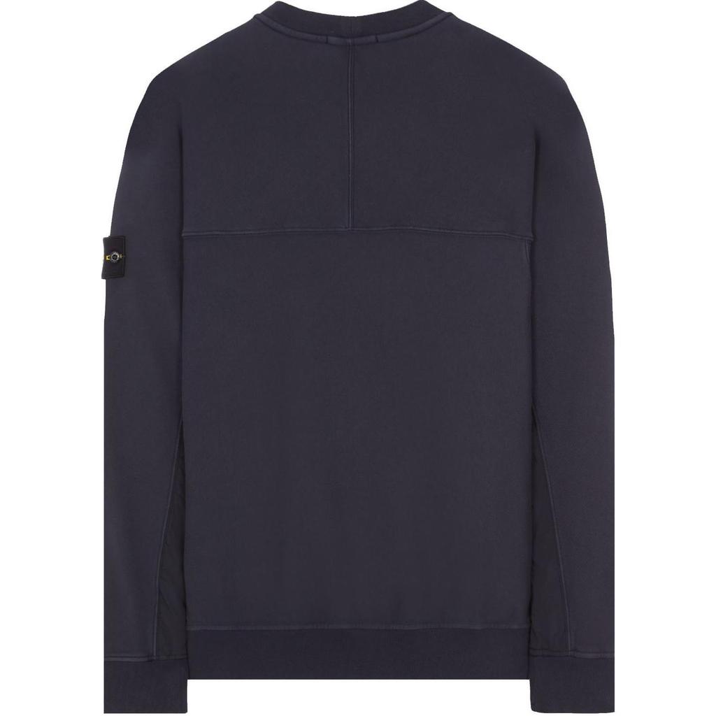Stone Island Badge Pullover Crew Neck Long Sleeve Sweatshirt Unisex sweatshirt Blue 801560154-V0020