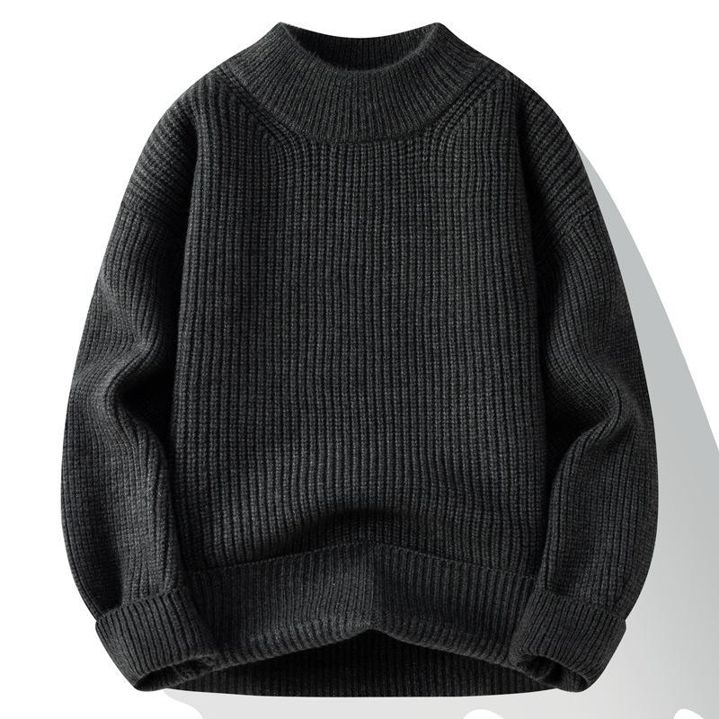 Einfarbiger Herbst- und Winter-Herren-Verdickter Lockerer Pullover Mode-Pullover Strickpullover Ausländischer Stil Vielseitiger Trend Top