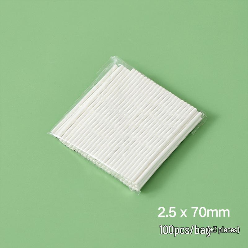 Food-Grade Paper Sticks for Cake, Chocolate, Candy, and Lollipop Decoration 2.5x70mm (100 pcs) белый
