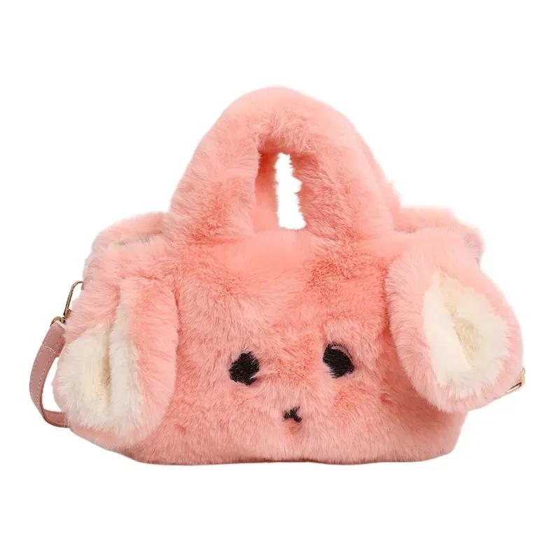Shoulder Bags  Fashionable Personality  Versatile Style Bag  Lovely Cartoon Furry Rabbit Crossbody Bags  New