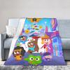 Duolingos Owl Duo Knitted Blankets Flannel Cartoon Cute Super Warm Throw Blankets for Home Couch Bedroom Quilt
