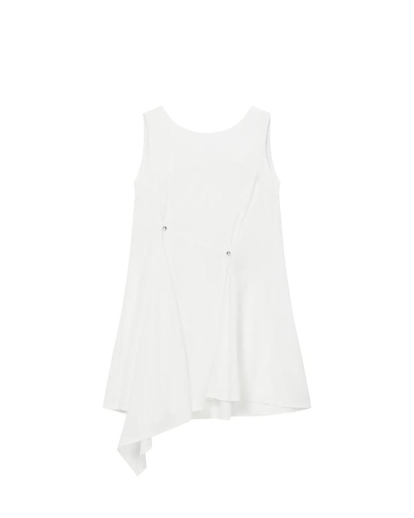 Miseki Seoul Billow Sheer Sleeveless One Piece Ivory
