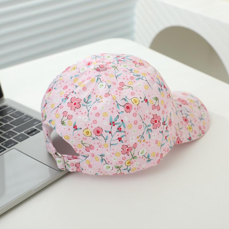 Baby Girls Baseball Summer School Cartoon Flowers Children Outdoor Kids Caps for 2-8Years Adjustable Sports Hats Cotton