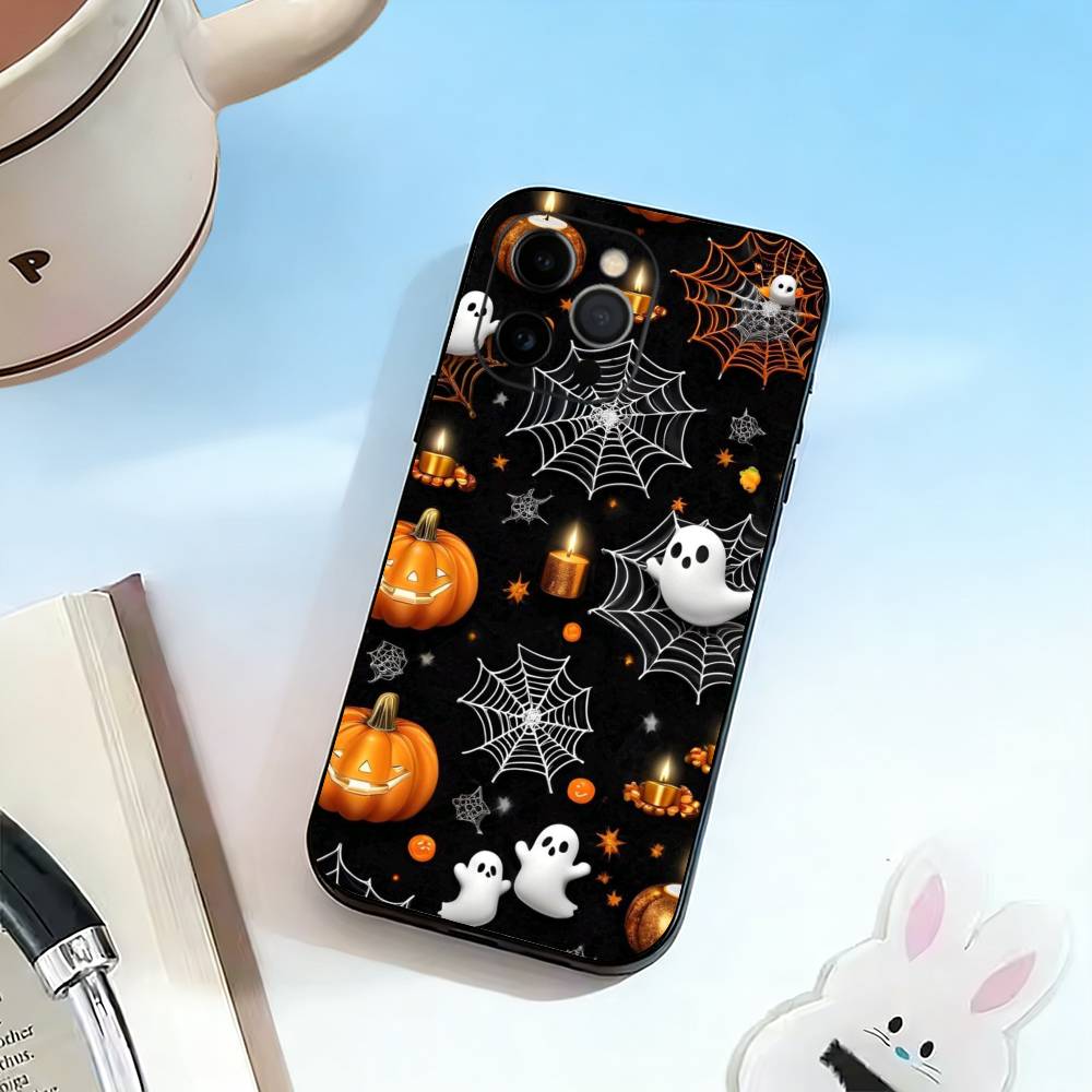 Halloween-HH  Phone Case For iPhone 17,16,15,14,13,12,11 Plus,Pro Max,XS,Soft Silicone Black Cover