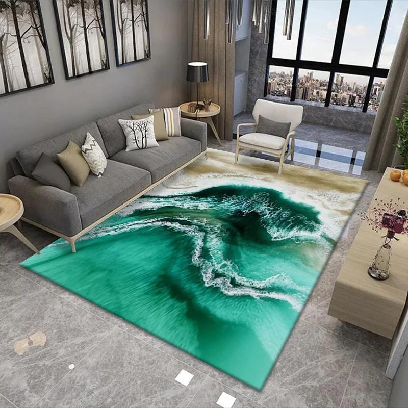 Nordic Light Luxury Marble Living Room Carpet Bedroom Art Abstract Bedside Carpets Kitchen Non-slip Balcony Study Rugs Porch Mat