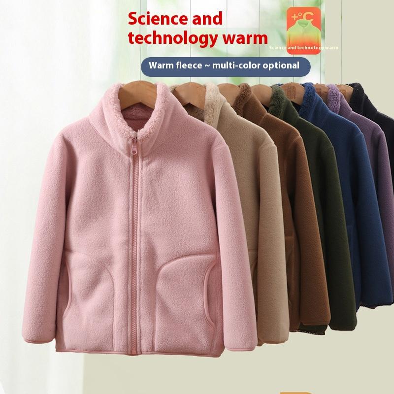 Schulkinder Winterjacke Fleece Dicke warme Teenager Jungen Mädchen Oberbekleidung Winddichte lässige gemütliche Mäntel 18 19 20 Jahre Tops