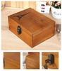Eine schlichte Vintage Naturholz Aufbewahrungsbox mit stilvollem Holzkistenverschluss, Klein,