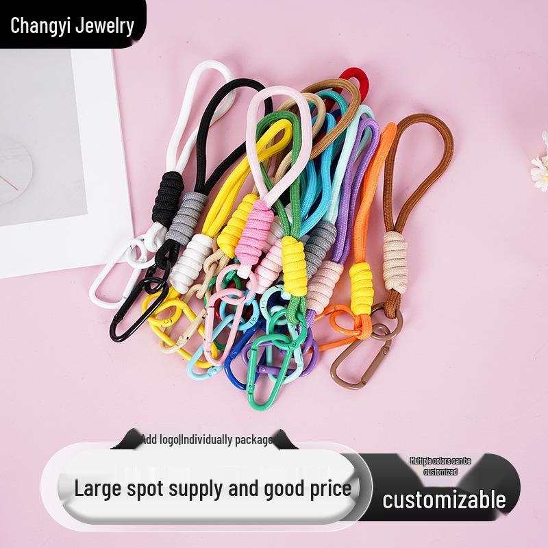 

Color Block Anti-Lost Lanyard Keychain - Handmade Woven Rope for Bags & Car Keys. Single Rope