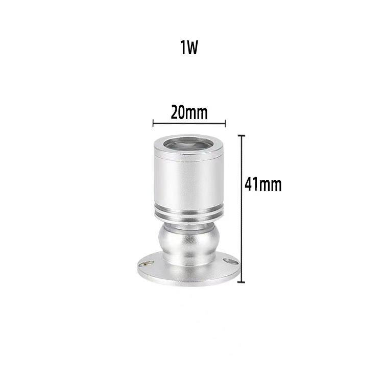 LED Mini USB Spotlight Power Bank 5V with Figurine Colored Lights 1W-DC12V-30cm Cable-White