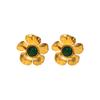 French mid-range light luxury high-end metallic style fashionable earrings, vintage irregular floral texture ear clips