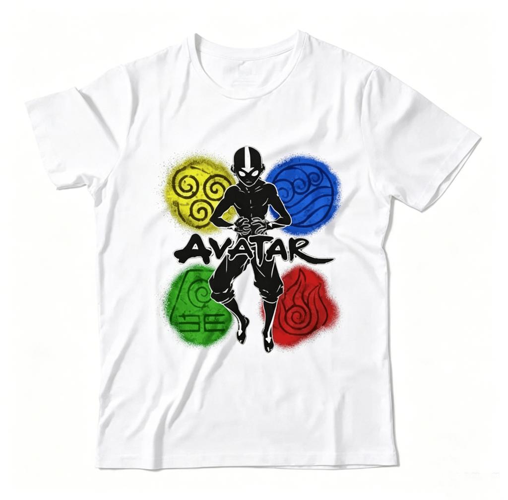 Cartoon Avatar The Last Airbender Aang Tshirt 2026 Summer New Unisex Unisex Fashion Cotton Oversized Unisex Tshirt Highend Y2k