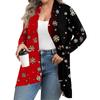 Women's Fall And Winter Fashion Casual Print Long Sleeve Mid-Length Cardigan Jacket