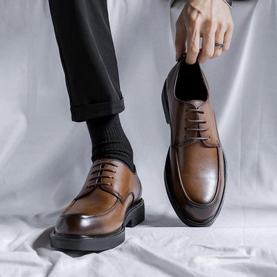 Lederschuhe mit breiter Spitze Herren Business-Kleid Jugendlich Britisch Lässig Herren Arbeitsanzug Hochzeit Bräutigamschuhe 85675-R