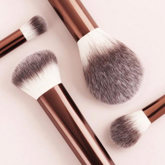 4 Stück/Set Damen Make-up Pinsel Set mit Puderschwamm Loses Puder Rouge Foundation Pinsel Synthetische Borsten Kosmetikpinsel Make-up Schwamm Set