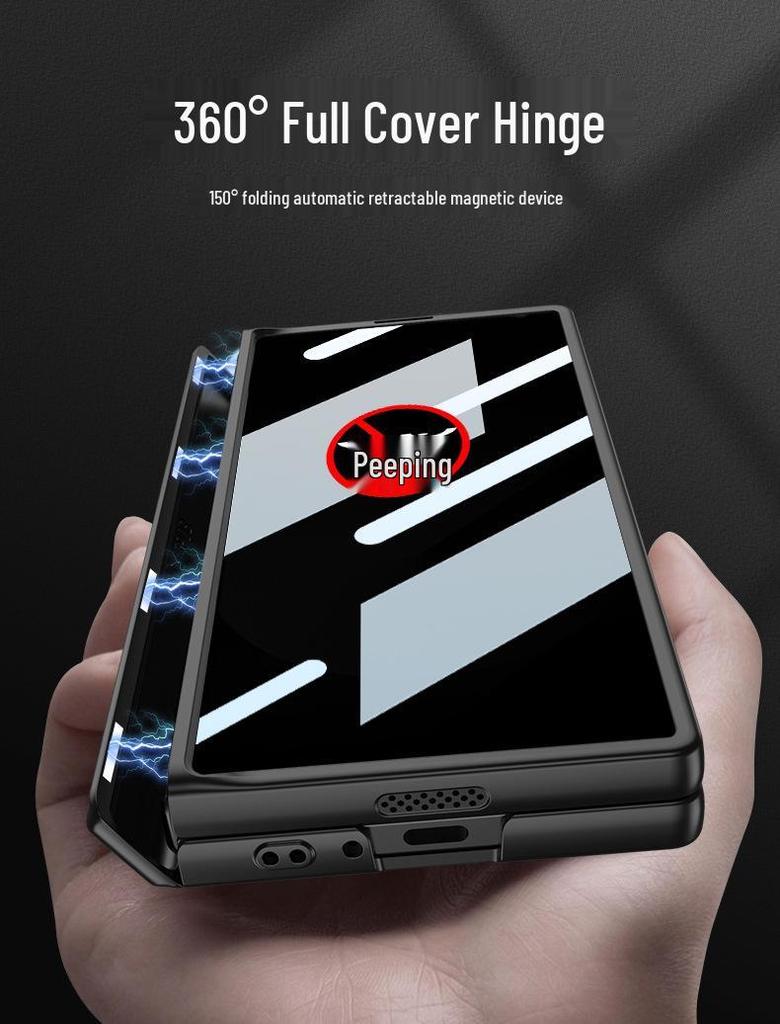 Samsung Z Fold 6 Slim Anti-Peep Magnetic Hinge Case with Full Coverage Screen Protection