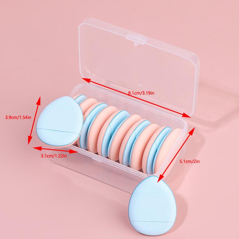 10Pcs/Box Mini Finger Puff Foundation Small Air Cushion Sponge Pad Face Concealer Foundation Cosmetic Applicator Makeup Tools
