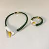 Glazing Flowers Jewelry Set Vintage Floral Enamel Bracelet Chic Calla Choker Necklace  Vacation