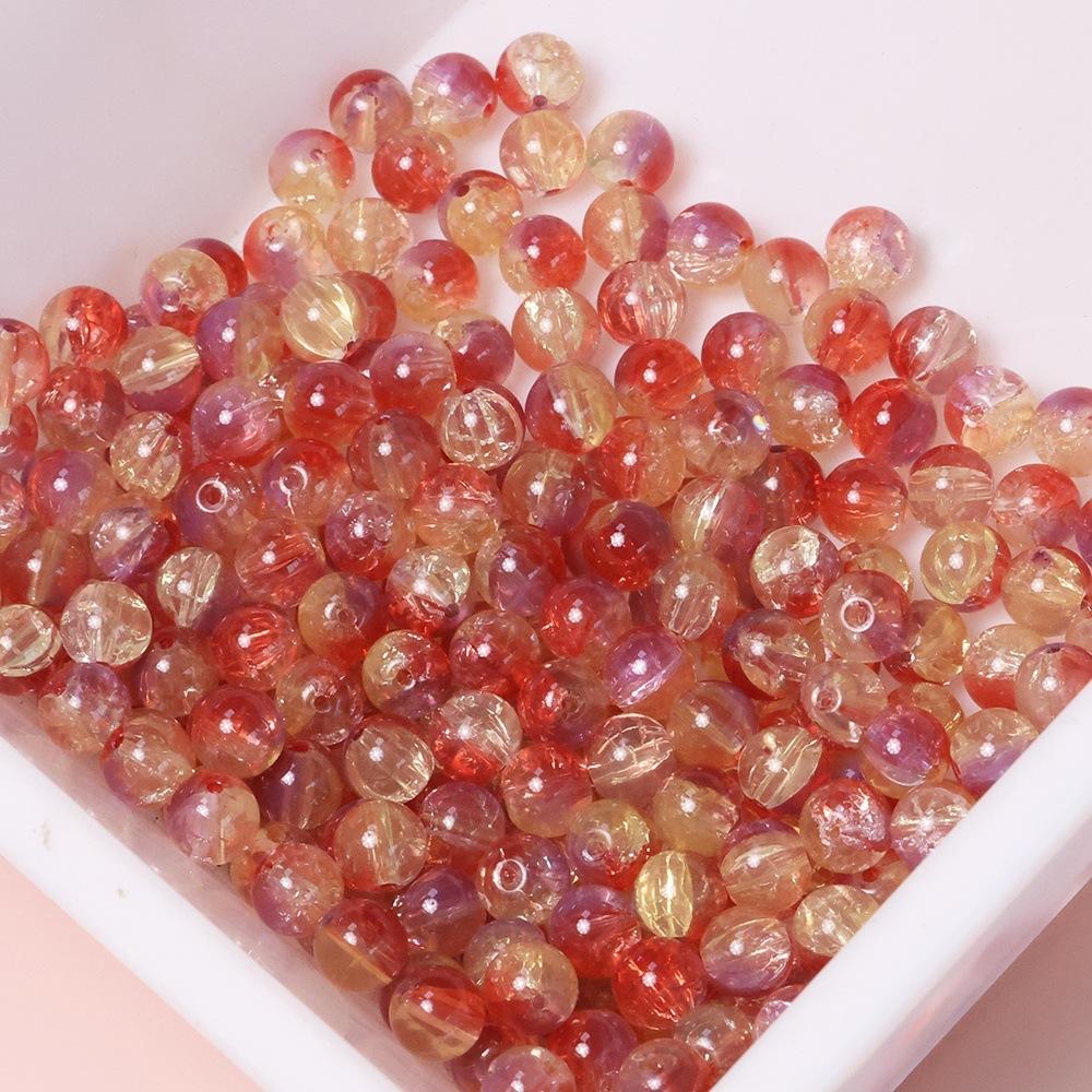 Yori 60 Piecess 10mm Dual Color Glass Loose Beads for Handmade DIY Bracelet Necklace Jewelry Making Supplies Decorative Beads