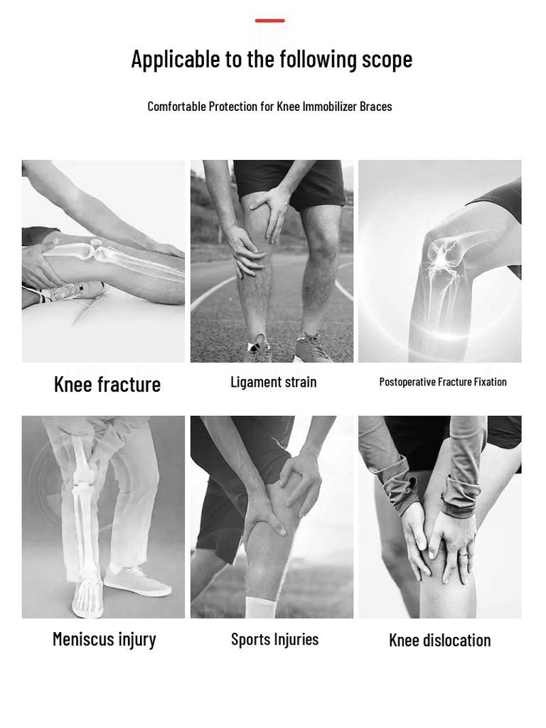 Jiahe Type I Adjustable Knee Immobilizer for Meniscus, Ligament Injuries & Leg Fractures