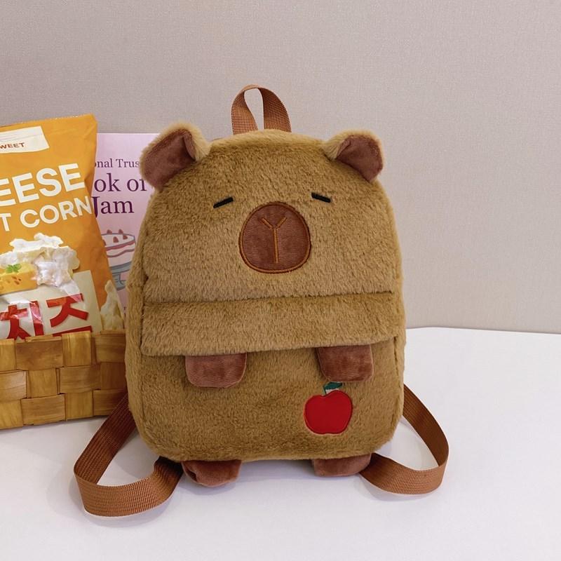 Plüsch-Cartoon-Rucksack für Kinder mit Air-Cushion-Trägern und Comic-Design für den Schulgebrauch