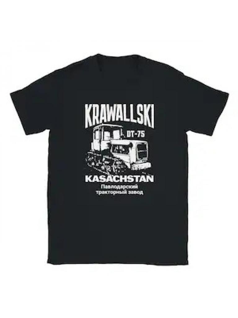 Unisex T-shirt Krawallski DT-75 T-Shirt Tractor Suitable for - Casual Wear, Machine Washable Round Neck Shirt with