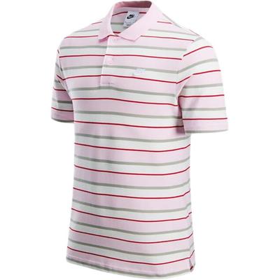Simple Breathable Versatile Casual Sports Polo Shirt Men Tops Pink Striped FN3897663