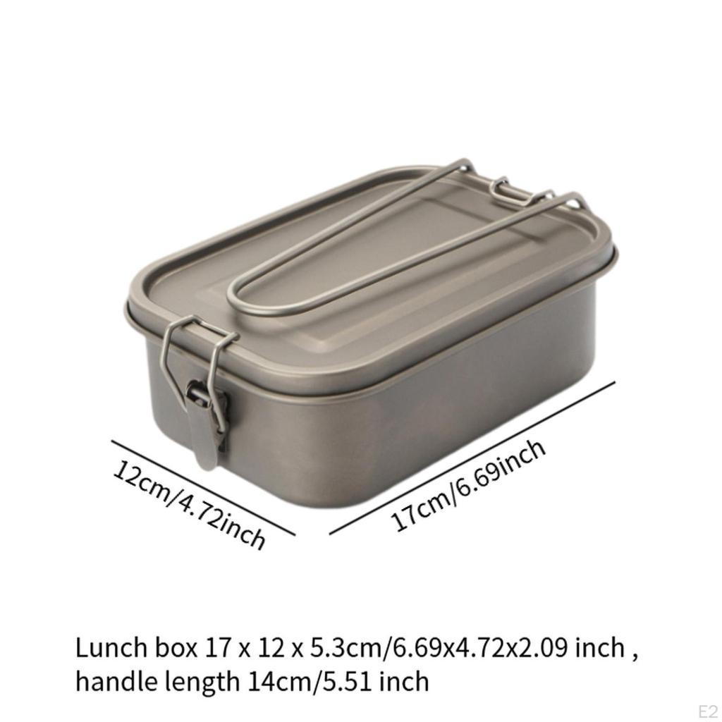 Lunch Box Container Reusable Titanium Portable Picnic Mess Tin for Camping Travel Home
