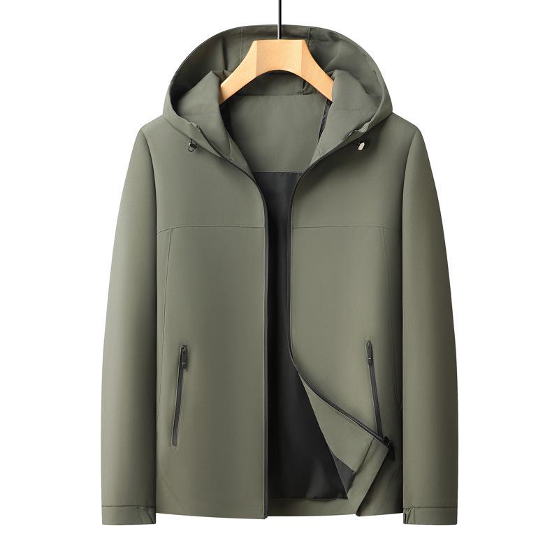 Men's Thin Hooded Cropped Jacket: Spring-Autumn 2026 Business Casual Outerwear