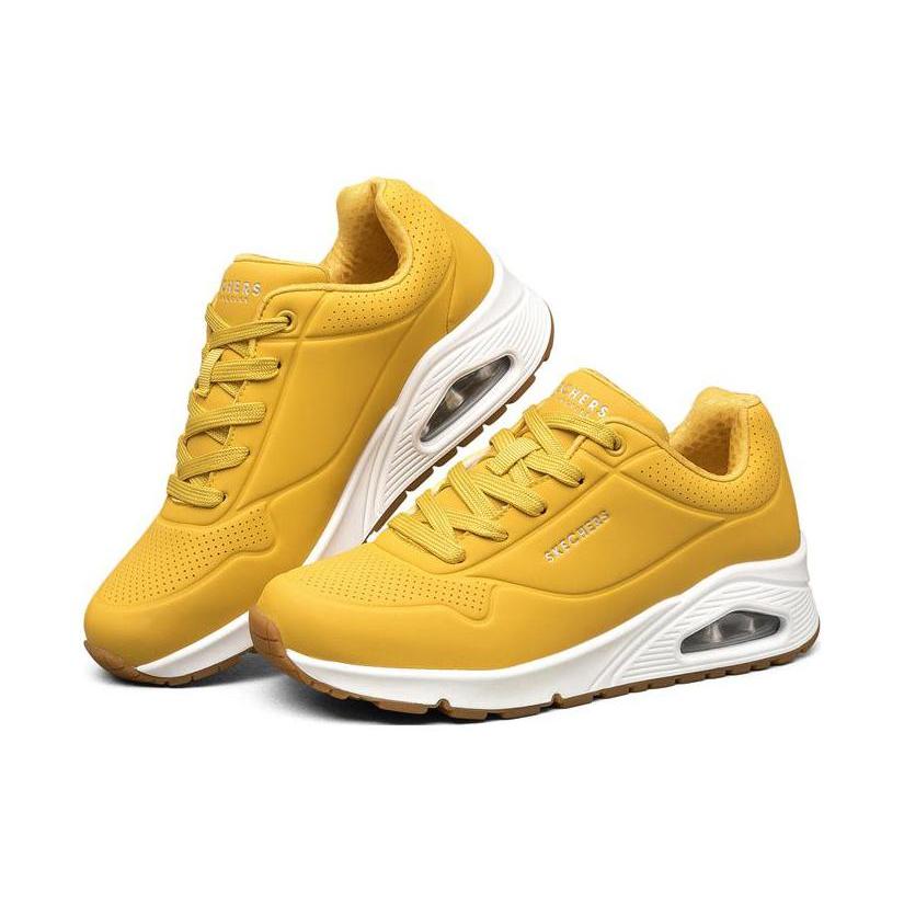Skechers Uno Synthetic Leather Abrasion Resistant Breathable Rebound Abrasion Resistant Breathable Rebound Low top 73690-YLW